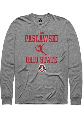 Julia Paslawski  Ohio State Buckeyes Graphite Rally NIL Sport Icon Long Sleeve T Shirt