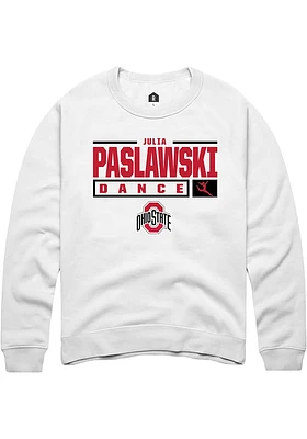 Julia Paslawski Rally Ohio State Buckeyes Mens NIL Stacked Box Long Sleeve Crew Sweatshirt