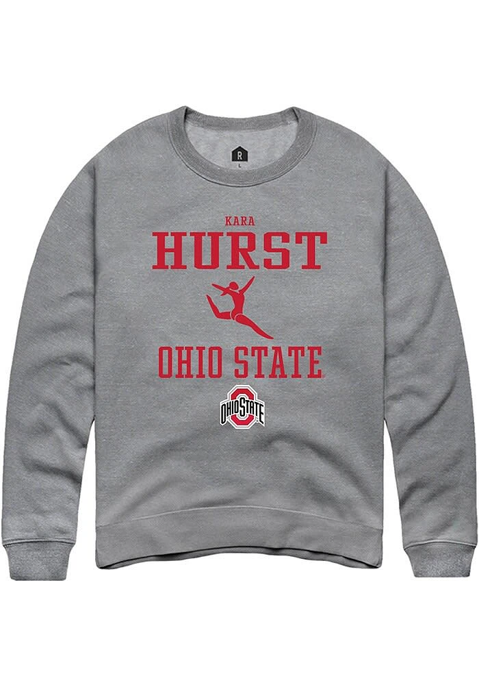 Kara Hurst  Rally Ohio State Buckeyes Mens Graphite NIL Sport Icon Long Sleeve Crew Sweatshirt