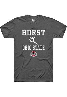 Kara Hurst  Ohio State Buckeyes Dark Grey Rally NIL Sport Icon Short Sleeve T Shirt