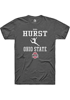 Kara Hurst  Ohio State Buckeyes Dark Grey Rally NIL Sport Icon Short Sleeve T Shirt