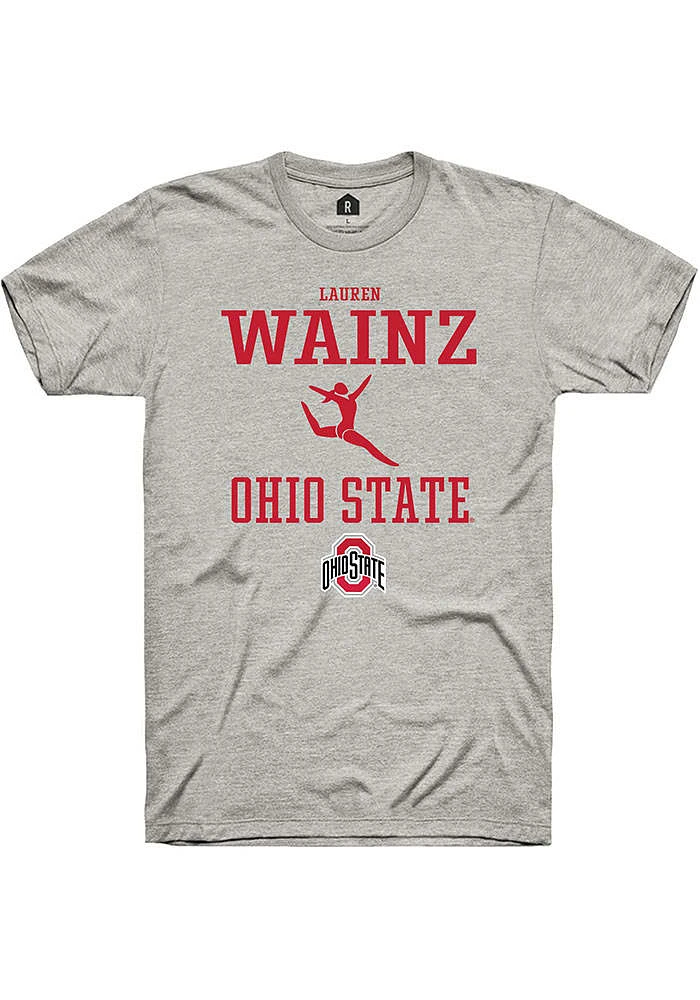 Lauren Wainz  Ohio State Buckeyes Ash Rally NIL Sport Icon Short Sleeve T Shirt