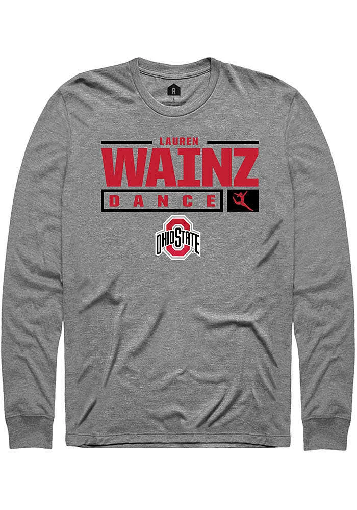 Lauren Wainz  Ohio State Buckeyes Graphite Rally NIL Stacked Box Long Sleeve T Shirt