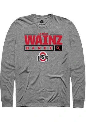 Lauren Wainz  Ohio State Buckeyes Graphite Rally NIL Stacked Box Long Sleeve T Shirt