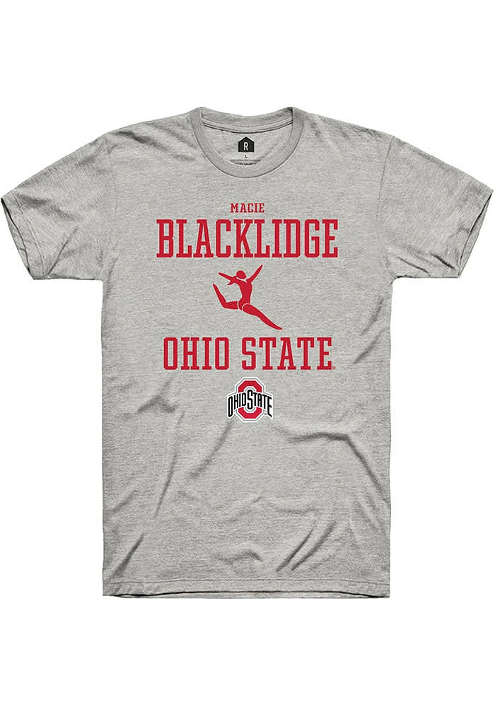 Macie Blacklidge  Ohio State Buckeyes Ash Rally NIL Sport Icon Short Sleeve T Shirt