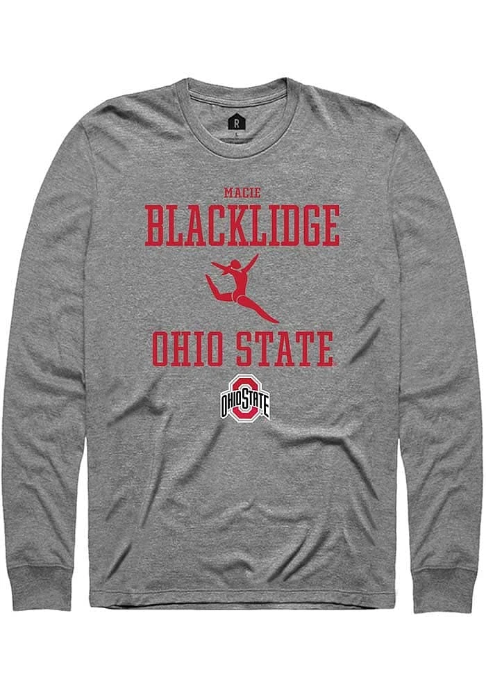 Macie Blacklidge  Ohio State Buckeyes Graphite Rally NIL Sport Icon Long Sleeve T Shirt