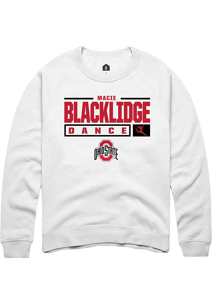 Macie Blacklidge Rally Ohio State Buckeyes Mens NIL Stacked Box Long Sleeve Crew Sweatshi