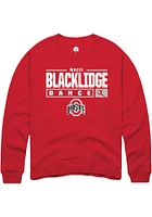 Macie Blacklidge  Rally Ohio State Buckeyes Mens Red NIL Stacked Box Long Sleeve Crew Sweatshirt