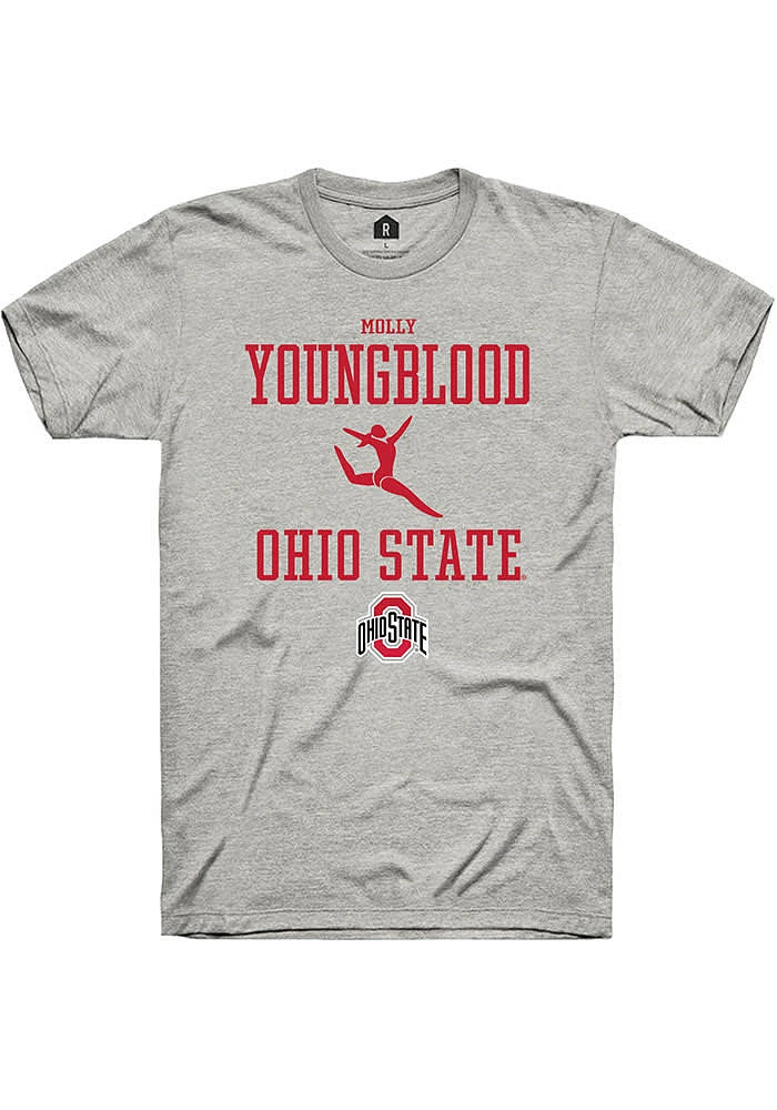 Molly Youngblood  Ohio State Buckeyes Ash Rally NIL Sport Icon Short Sleeve T Shirt