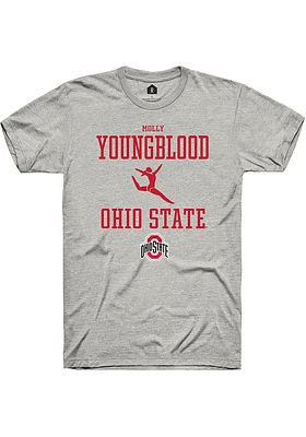 Molly Youngblood  Ohio State Buckeyes Ash Rally NIL Sport Icon Short Sleeve T Shirt