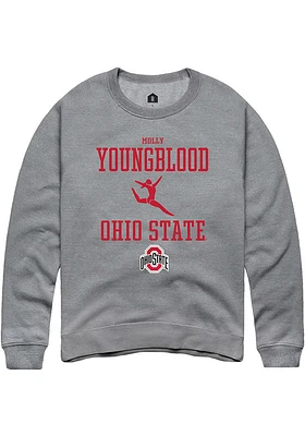 Molly Youngblood  Rally Ohio State Buckeyes Mens Graphite NIL Sport Icon Long Sleeve Crew Sweatshi..