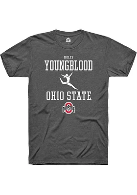 Molly Youngblood  Ohio State Buckeyes Dark Grey Rally NIL Sport Icon Short Sleeve T Shirt