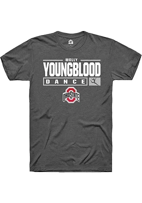 Molly Youngblood  Ohio State Buckeyes Dark Grey Rally NIL Stacked Box Short Sleeve T Shirt