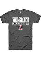 Molly Youngblood  Ohio State Buckeyes Dark Grey Rally NIL Stacked Box Short Sleeve T Shirt