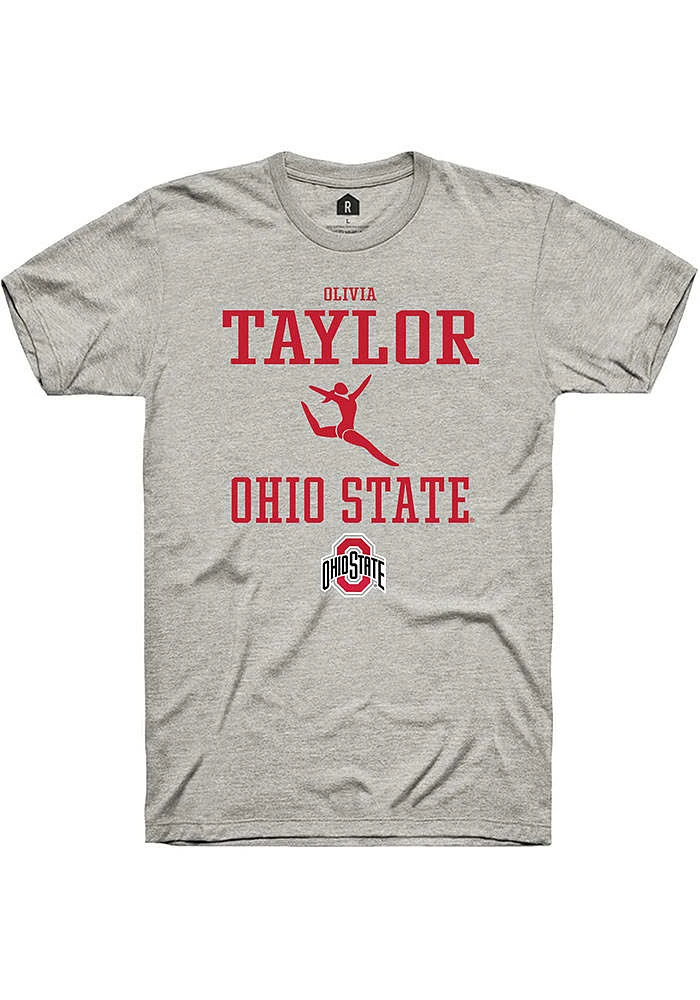 Olivia Taylor  Ohio State Buckeyes Ash Rally NIL Sport Icon Short Sleeve T Shirt