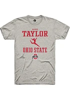 Olivia Taylor  Ohio State Buckeyes Ash Rally NIL Sport Icon Short Sleeve T Shirt