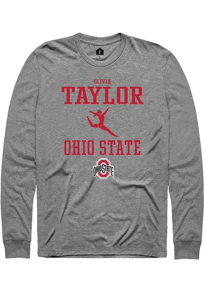 Olivia Taylor  Ohio State Buckeyes Graphite Rally NIL Sport Icon Long Sleeve T Shirt