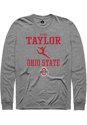 Olivia Taylor  Ohio State Buckeyes Graphite Rally NIL Sport Icon Long Sleeve T Shirt