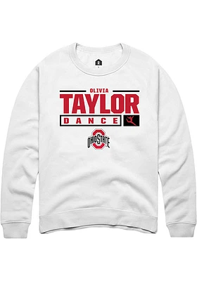 Olivia Taylor Rally Ohio State Buckeyes Mens NIL Stacked Box Long Sleeve Crew Sweatshirt