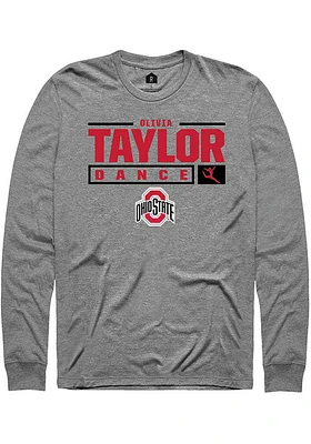 Olivia Taylor  Ohio State Buckeyes Graphite Rally NIL Stacked Box Long Sleeve T Shirt