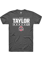 Olivia Taylor  Ohio State Buckeyes Dark Grey Rally NIL Stacked Box Short Sleeve T Shirt