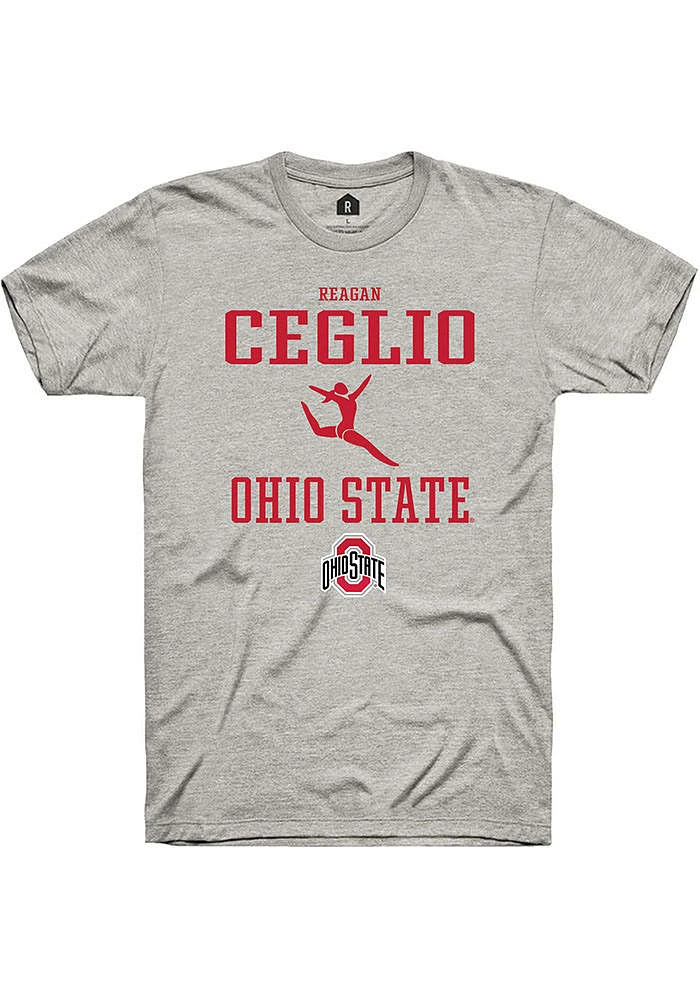 Reagan Ceglio  Ohio State Buckeyes Ash Rally NIL Sport Icon Short Sleeve T Shirt