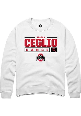 Reagan Ceglio Rally Ohio State Buckeyes Mens NIL Stacked Box Long Sleeve Crew Sweatshirt