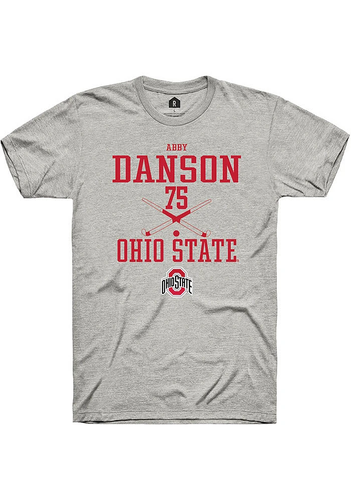 Abby Danson  Ohio State Buckeyes Ash Rally NIL Sport Icon Short Sleeve T Shirt