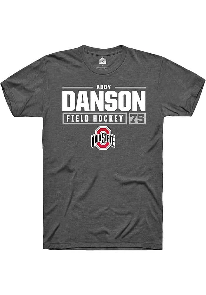 Abby Danson  Ohio State Buckeyes Dark Grey Rally NIL Stacked Box Short Sleeve T Shirt