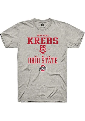 Anne Marie Krebs  Ohio State Buckeyes Ash Rally NIL Sport Icon Short Sleeve T Shirt