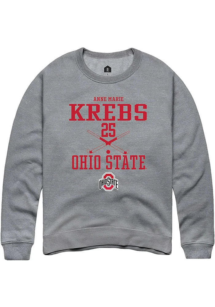 Anne Marie Krebs  Rally Ohio State Buckeyes Mens Graphite NIL Sport Icon Long Sleeve Crew Sweatshi..