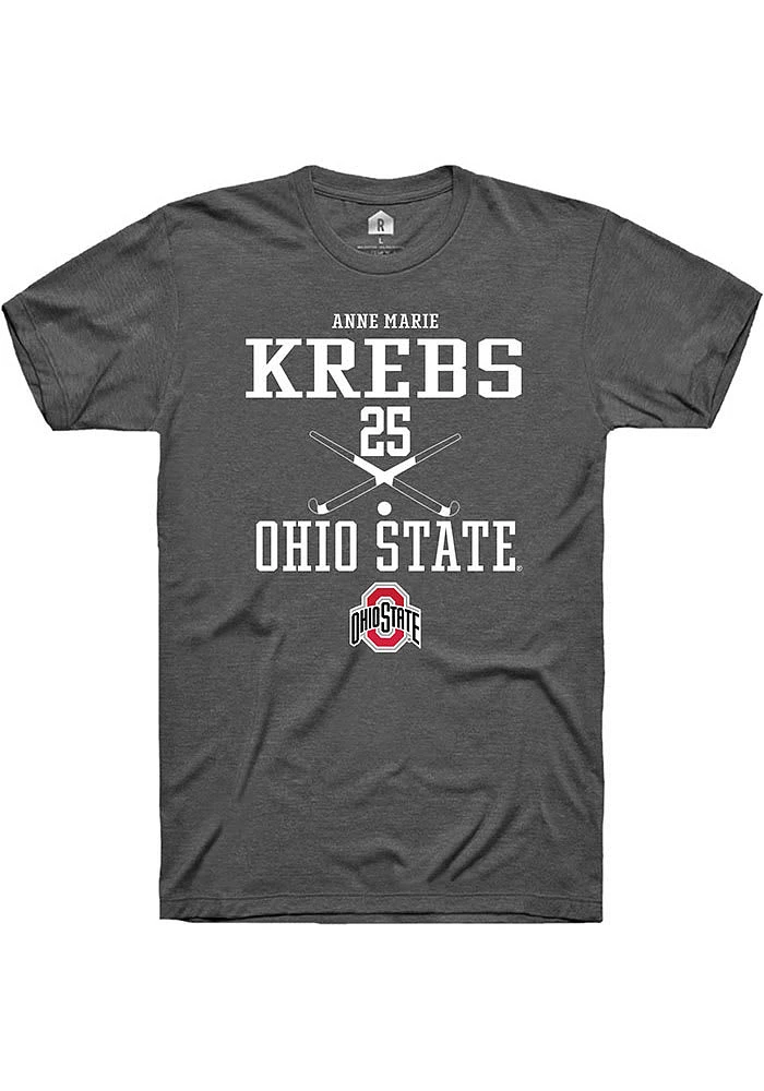 Anne Marie Krebs  Ohio State Buckeyes Dark Grey Rally NIL Sport Icon Short Sleeve T Shirt