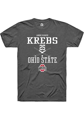 Anne Marie Krebs  Ohio State Buckeyes Dark Grey Rally NIL Sport Icon Short Sleeve T Shirt