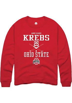 Anne Marie Krebs  Rally Ohio State Buckeyes Mens Red NIL Sport Icon Long Sleeve Crew Sweatshirt