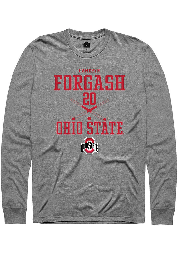 Cameryn Forgash  Ohio State Buckeyes Graphite Rally NIL Sport Icon Long Sleeve T Shirt