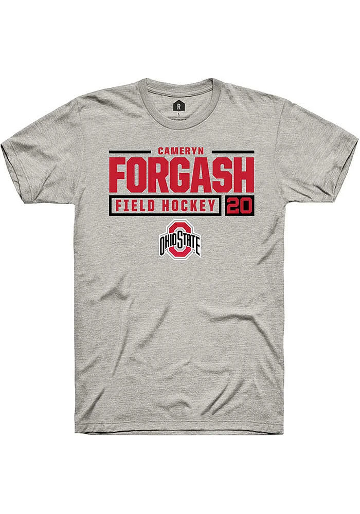 Cameryn Forgash  Ohio State Buckeyes Ash Rally NIL Stacked Box Short Sleeve T Shirt