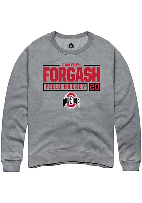 Cameryn Forgash  Rally Ohio State Buckeyes Mens Graphite NIL Stacked Box Long Sleeve Crew Sweats..