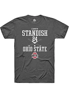 Camryn Standish  Ohio State Buckeyes Dark Grey Rally NIL Sport Icon Short Sleeve T Shirt