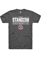 Camryn Standish  Ohio State Buckeyes Dark Grey Rally NIL Stacked Box Short Sleeve T Shirt