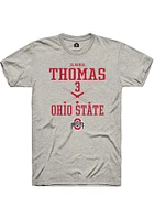 Claudia Thomas  Ohio State Buckeyes Ash Rally NIL Sport Icon Short Sleeve T Shirt