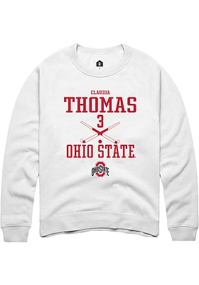 Claudia Thomas Rally Ohio State Buckeyes Mens NIL Sport Icon Long Sleeve Crew Sweatshirt