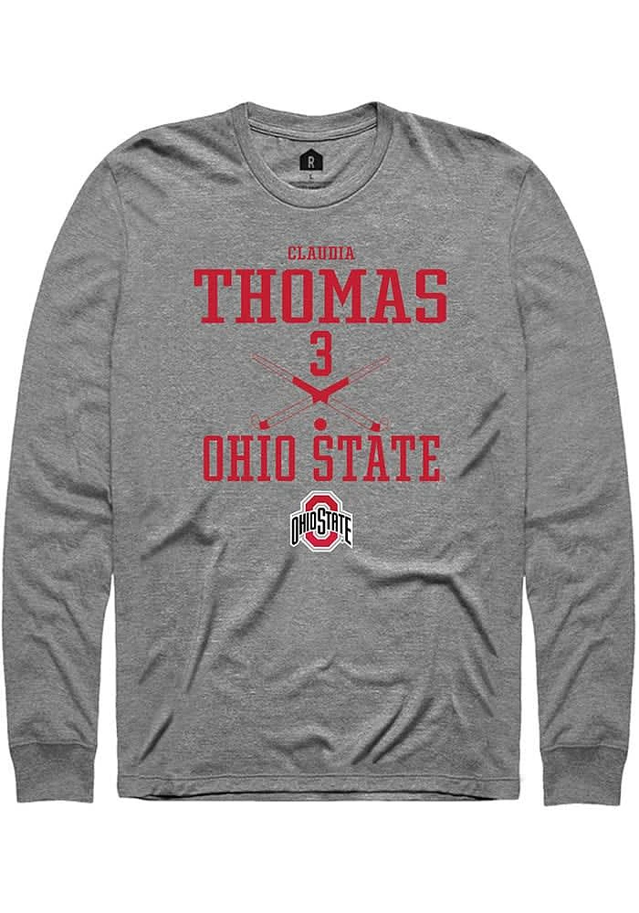 Claudia Thomas  Ohio State Buckeyes Graphite Rally NIL Sport Icon Long Sleeve T Shirt