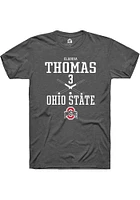 Claudia Thomas  Ohio State Buckeyes Dark Grey Rally NIL Sport Icon Short Sleeve T Shirt