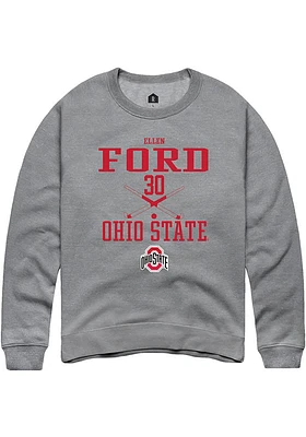 Ellen Ford  Rally Ohio State Buckeyes Mens Graphite NIL Sport Icon Long Sleeve Crew Sweatshirt