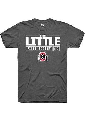 Erin Little  Ohio State Buckeyes Dark Grey Rally NIL Stacked Box Short Sleeve T Shirt