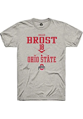 Hallie Brost  Ohio State Buckeyes Ash Rally NIL Sport Icon Short Sleeve T Shirt