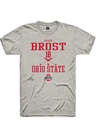 Hallie Brost  Ohio State Buckeyes Ash Rally NIL Sport Icon Short Sleeve T Shirt