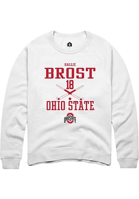 Hallie Brost Rally Ohio State Buckeyes Mens NIL Sport Icon Long Sleeve Crew Sweatshirt