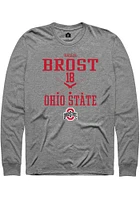 Hallie Brost  Ohio State Buckeyes Graphite Rally NIL Sport Icon Long Sleeve T Shirt