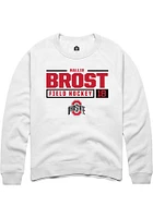 Hallie Brost Rally Ohio State Buckeyes Mens NIL Stacked Box Long Sleeve Crew Sweatshirt